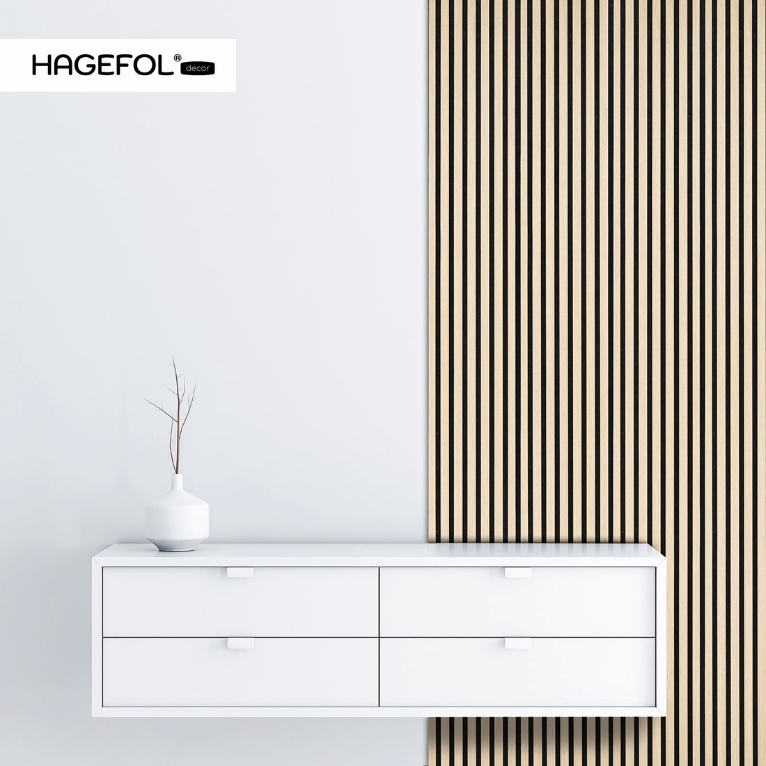 HAGEFOL® Akustikpaneele Lite, Selbstklebend, 240x56 cm, Eiche