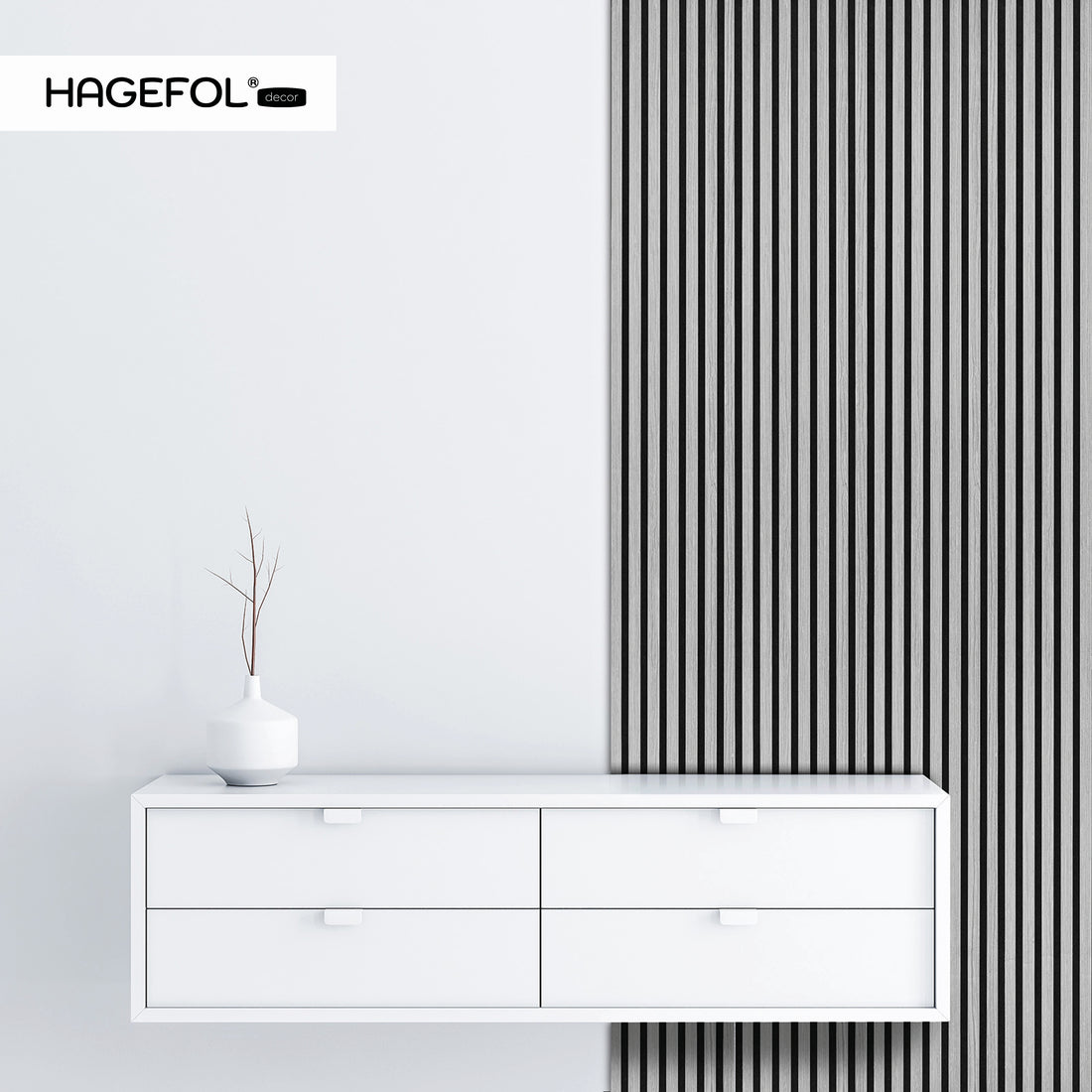 HAGEFOL® Akustikpaneele Lite, Selbstklebend, 240x56 cm, Grau