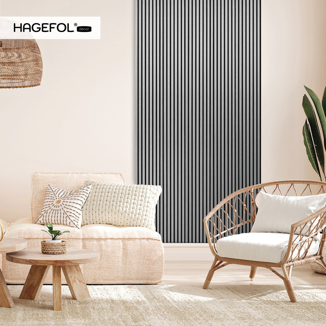 HAGEFOL® Akustikpaneele Lite, Selbstklebend, 240x56 cm, Grau