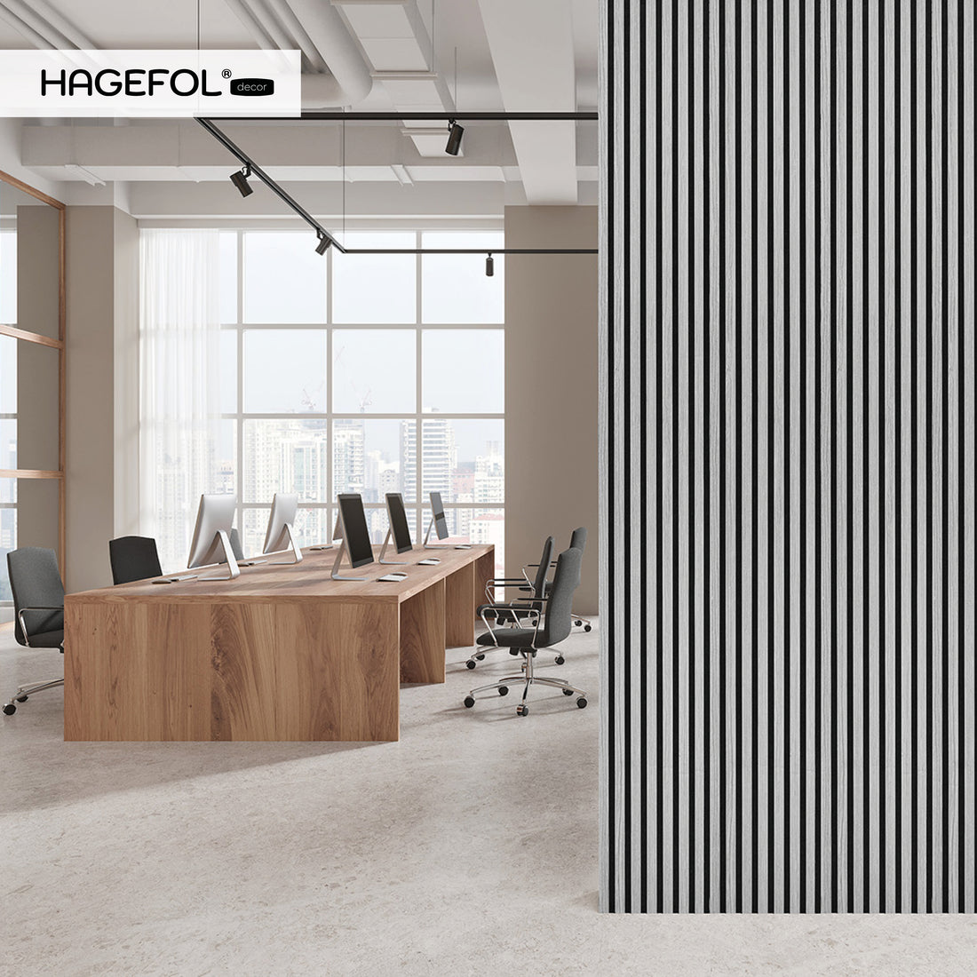 HAGEFOL® Akustikpaneele Lite, Selbstklebend, 240x56 cm, Grau