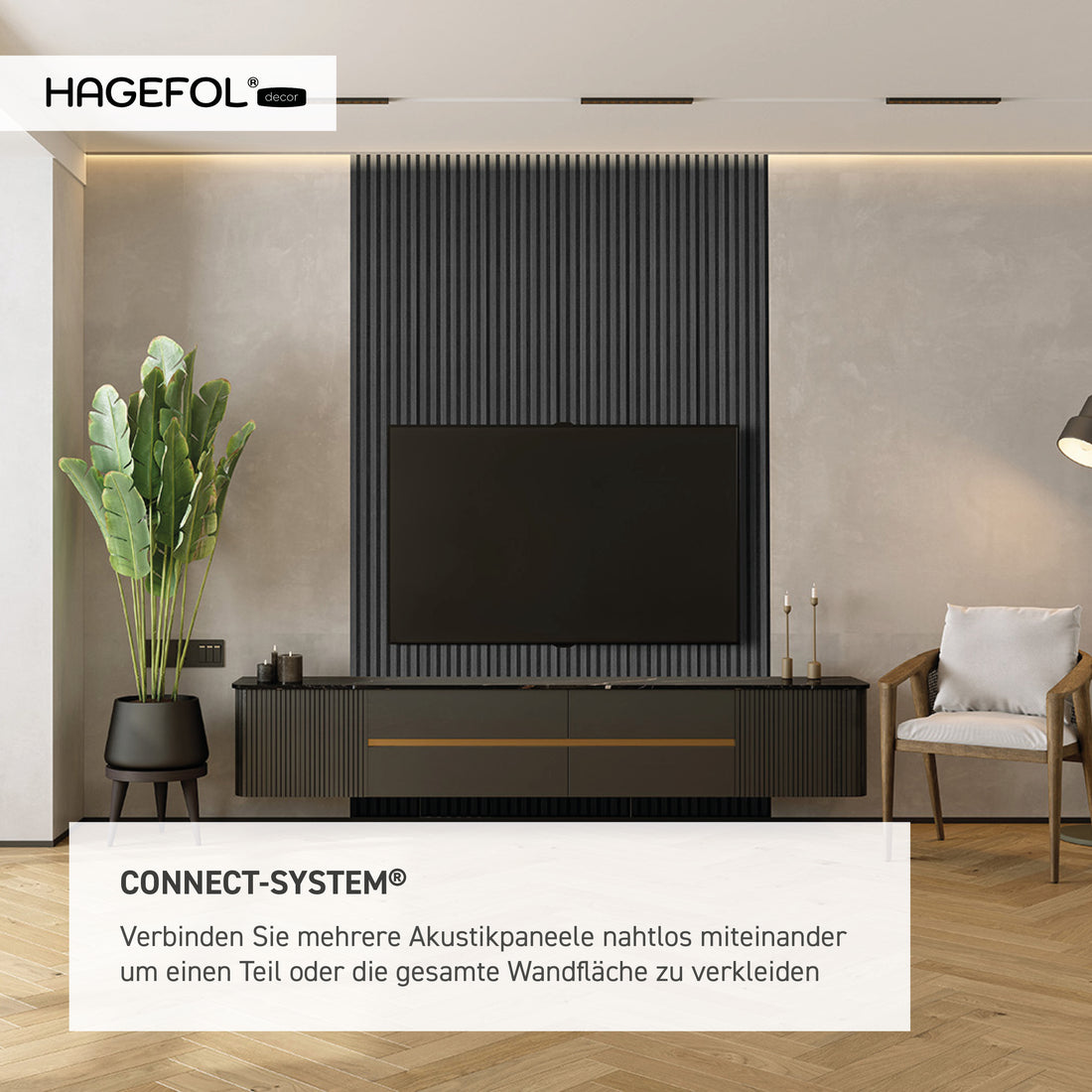 HAGEFOL® Akustikpaneele Lite, Selbstklebend, 240x56 cm, Schwarz