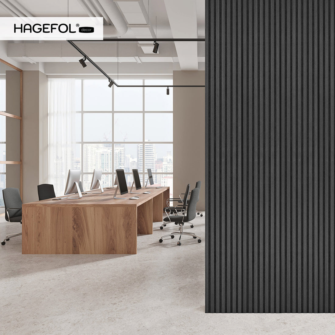 HAGEFOL® Akustikpaneele Lite, Selbstklebend, 240x56 cm, Schwarz