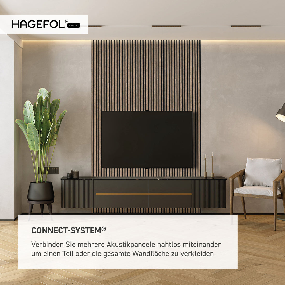 HAGEFOL® Akustikpaneele Lite, Selbstklebend, 240x56 cm, Walnuss