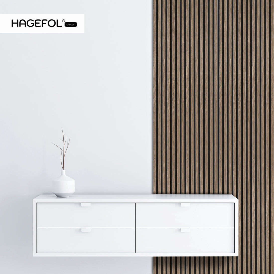 HAGEFOL® Akustikpaneele Lite, Selbstklebend, 240x56 cm, Walnuss