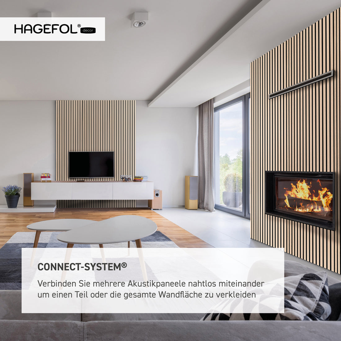 HAGEFOL® Akustikpaneele, 120x60 cm, Eiche, 2 Stück