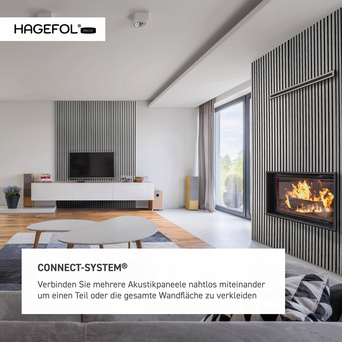 HAGEFOL® Akustikpaneele, 120x60 cm, Grau, 2 Stück