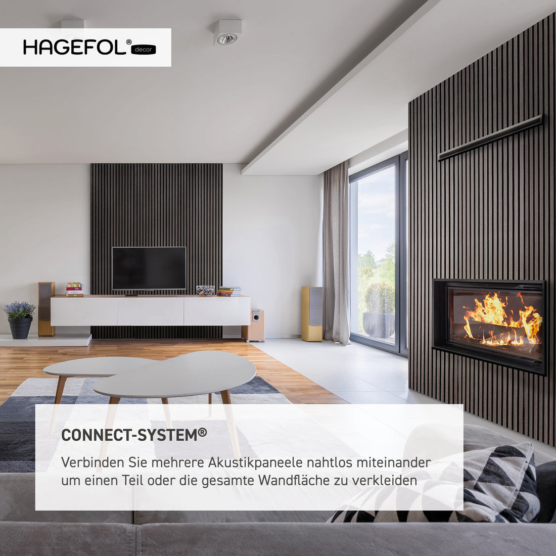 HAGEFOL® Akustikpaneele, 120x60 cm, Schwarz, 2 Stück