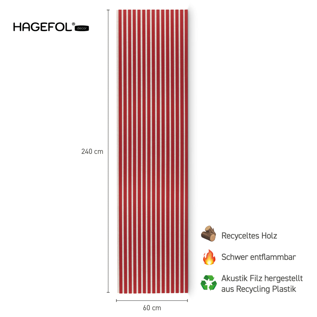 HAGEFOL® Akustikpaneele, 240x60 cm, Mauve