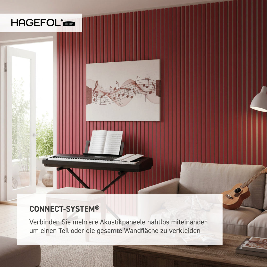 HAGEFOL® Akustikpaneele, 240x60 cm, Mauve