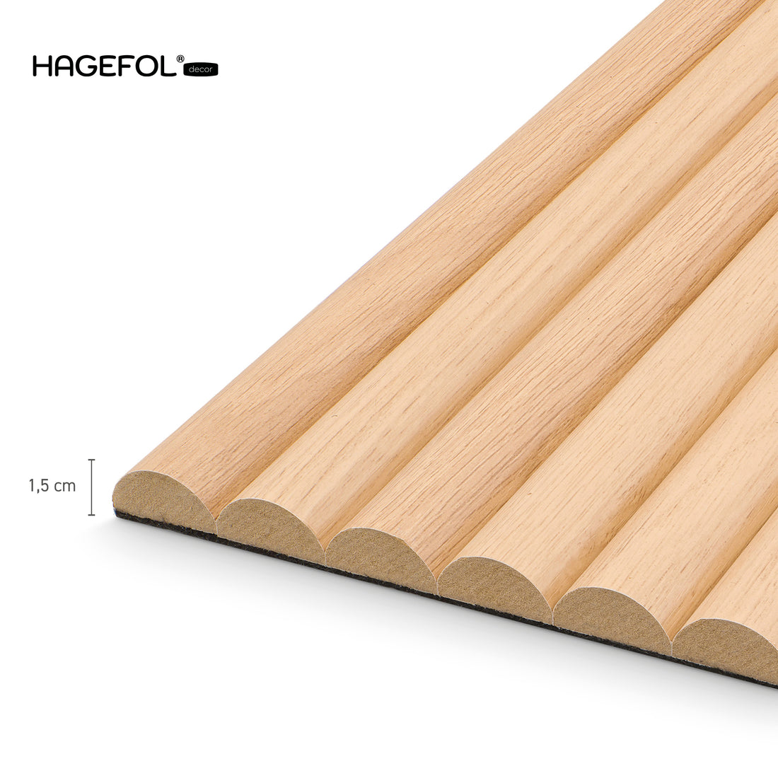 HAGEFOL® Akustikpaneele CurvedLine, 240x60 cm, Eiche