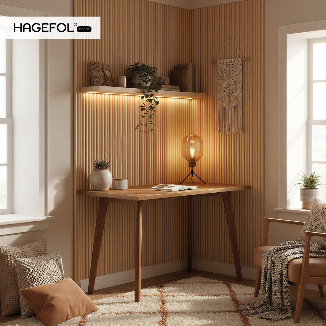 HAGEFOL® Akustikpaneele CurvedLine, 240x60 cm, Eiche
