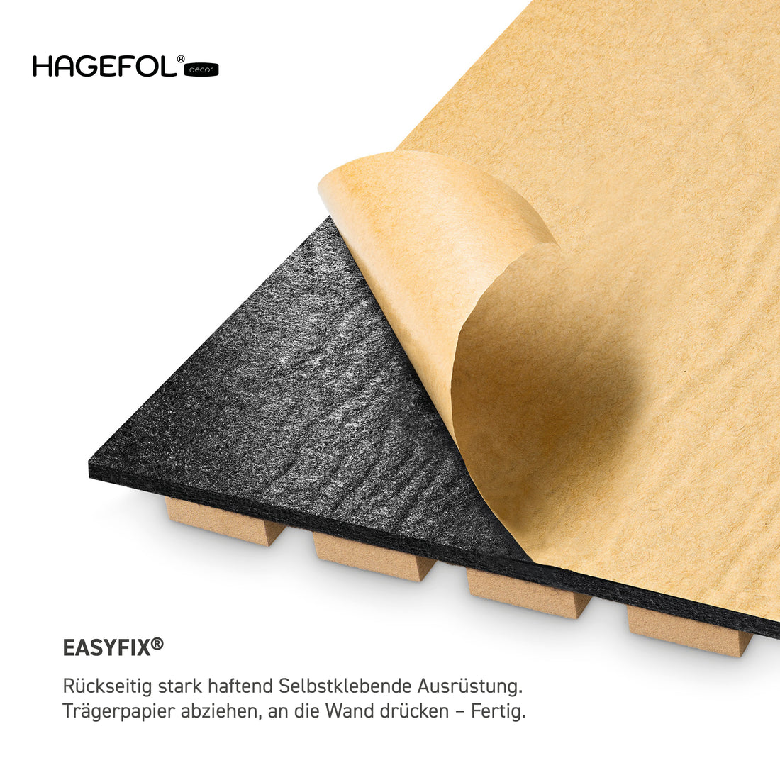 HAGEFOL® Akustikpaneele EasyFix, Selbstklebend, 240x56 cm, Eiche