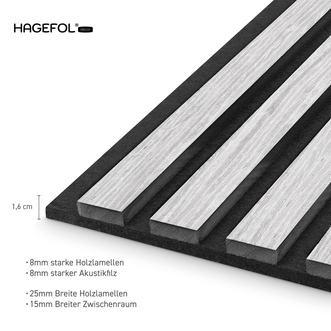 HAGEFOL® Akustikpaneele EasyFix, Selbstklebend, 240x56 cm, Grau