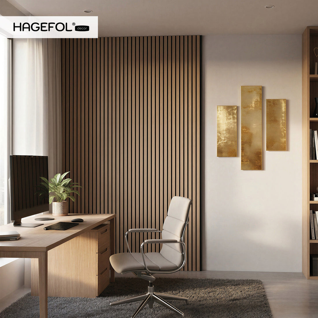 HAGEFOL® Akustikpaneele EasyFix, Selbstklebend, 240x56 cm, Walnuss